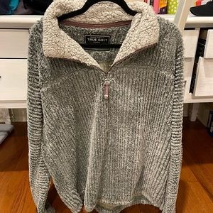 greenish/ gray true grit sweater